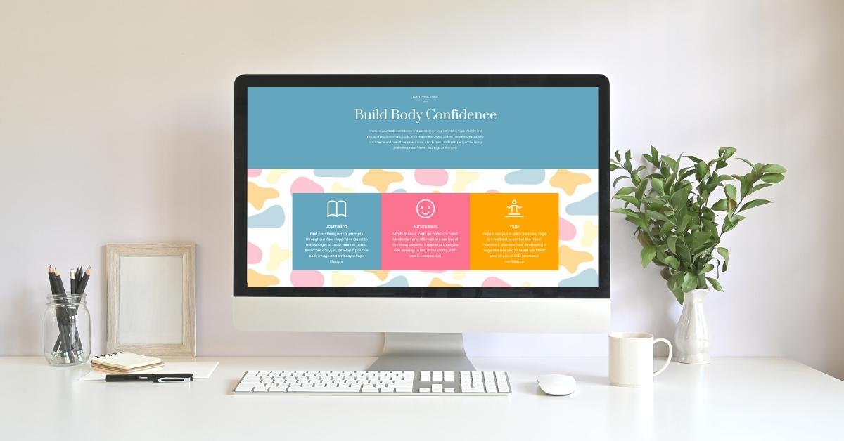 Body confidence colorful website design